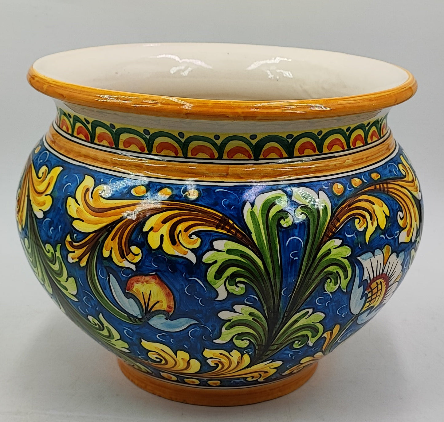Caltagirone Bordeaux Ceramic vase holder 30cm