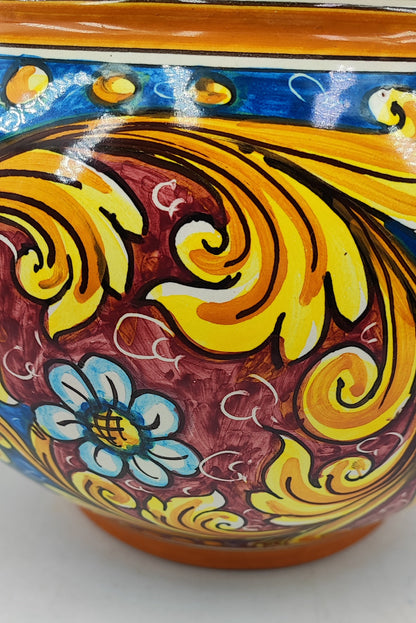 Caltagirone Bordeaux Ceramic vase holder 30cm