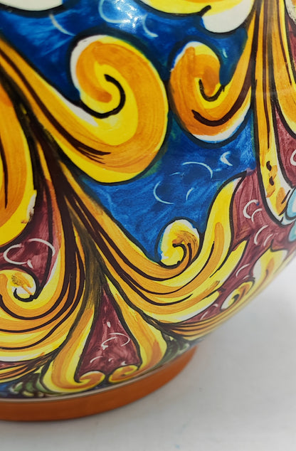 Caltagirone Bordeaux Ceramic vase holder 30cm