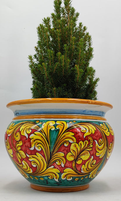 Caltagirone Acqua Green Ceramic vase holder 27cm