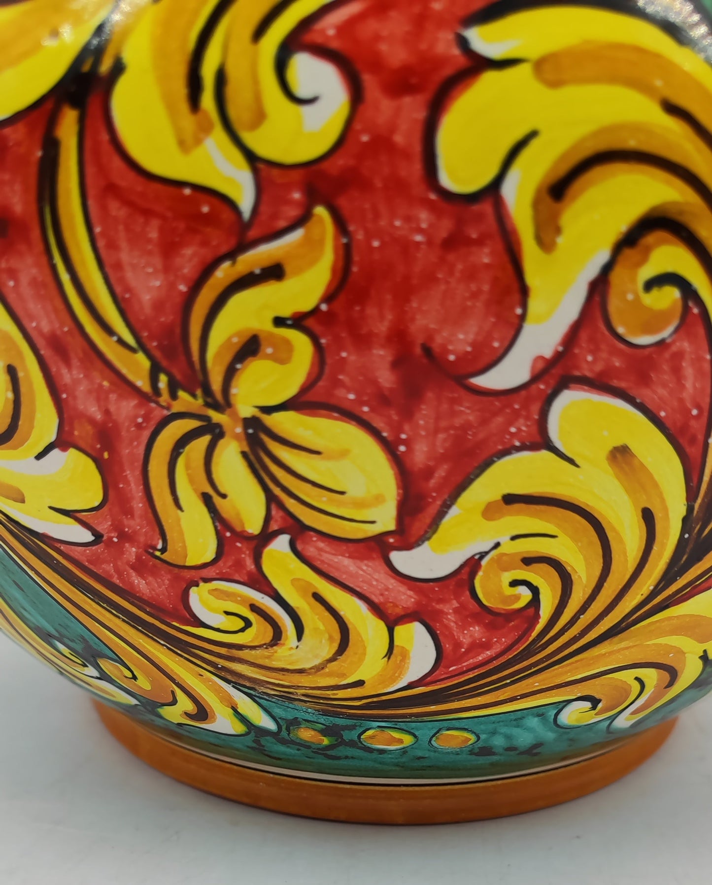 Caltagirone Acqua Green Ceramic vase holder 27cm