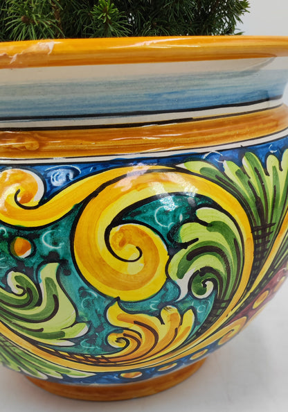 Caltagirone Acqua Green Ceramic vase holder 27cm