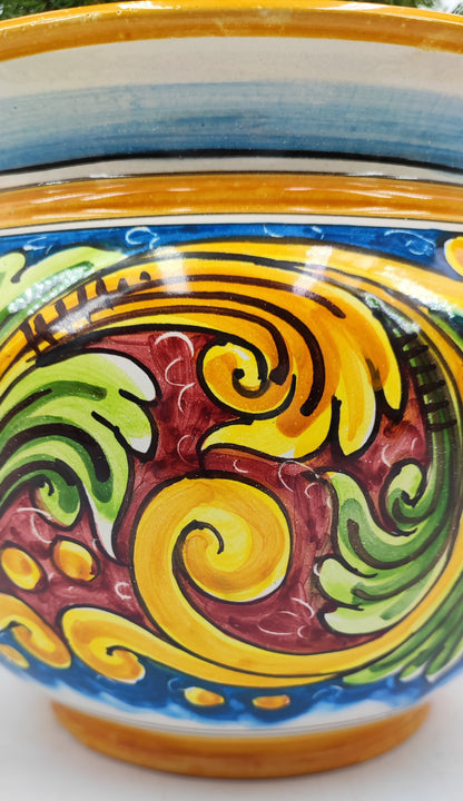 Caltagirone Acqua Green Ceramic vase holder 27cm