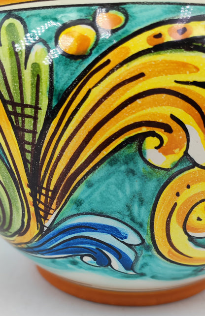 Caltagirone Acqua Green Ceramic vase holder 27cm