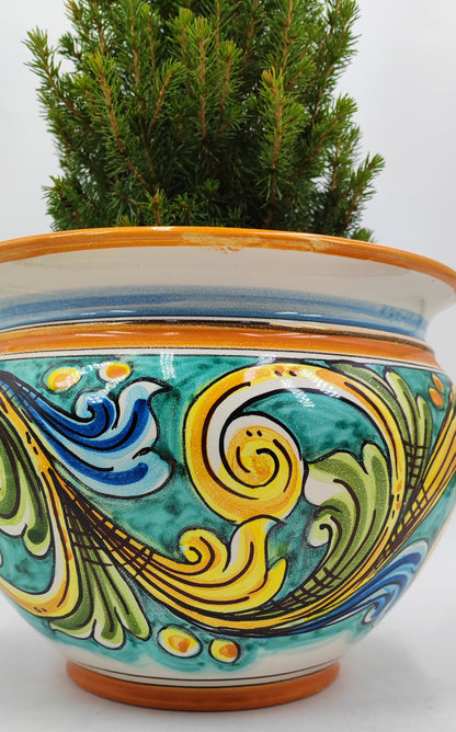 Caltagirone Acqua Green Ceramic vase holder 27cm