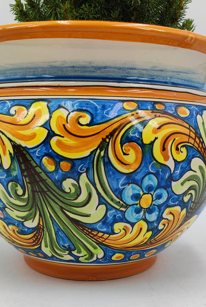 Caltagirone Acqua Green Ceramic vase holder 27cm