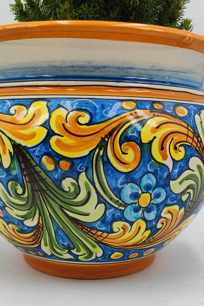 Caltagirone Acqua Green Ceramic vase holder 27cm