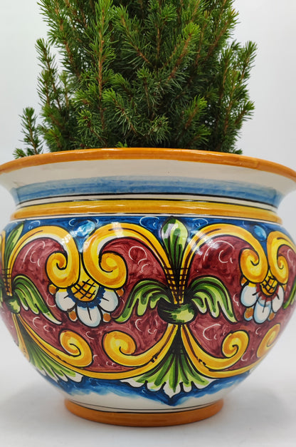 Caltagirone Acqua Green Ceramic vase holder 27cm