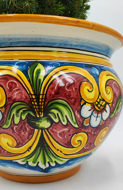 Caltagirone Acqua Green Ceramic vase holder 27cm