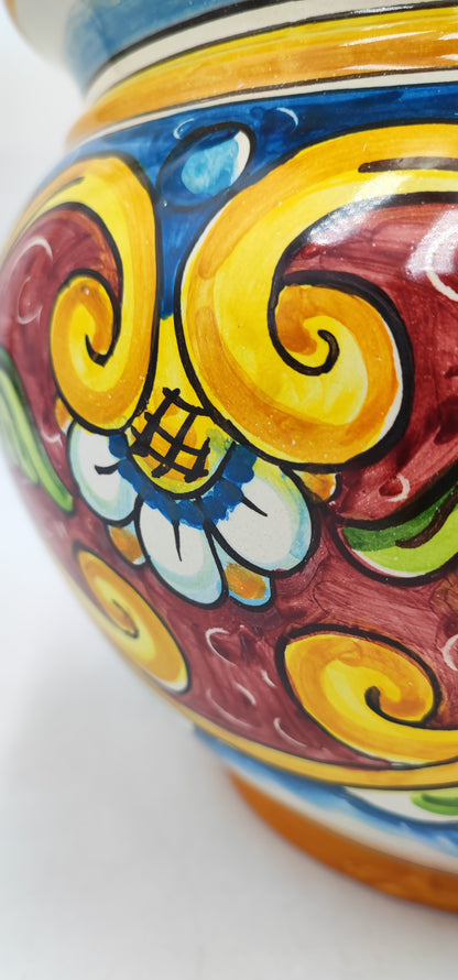 Caltagirone Acqua Green Ceramic vase holder 27cm