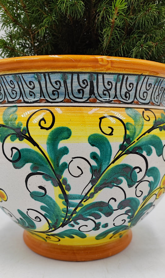 Handcrafted Caltagirone Ceramic Vase Holder- Hand-painted Beauty