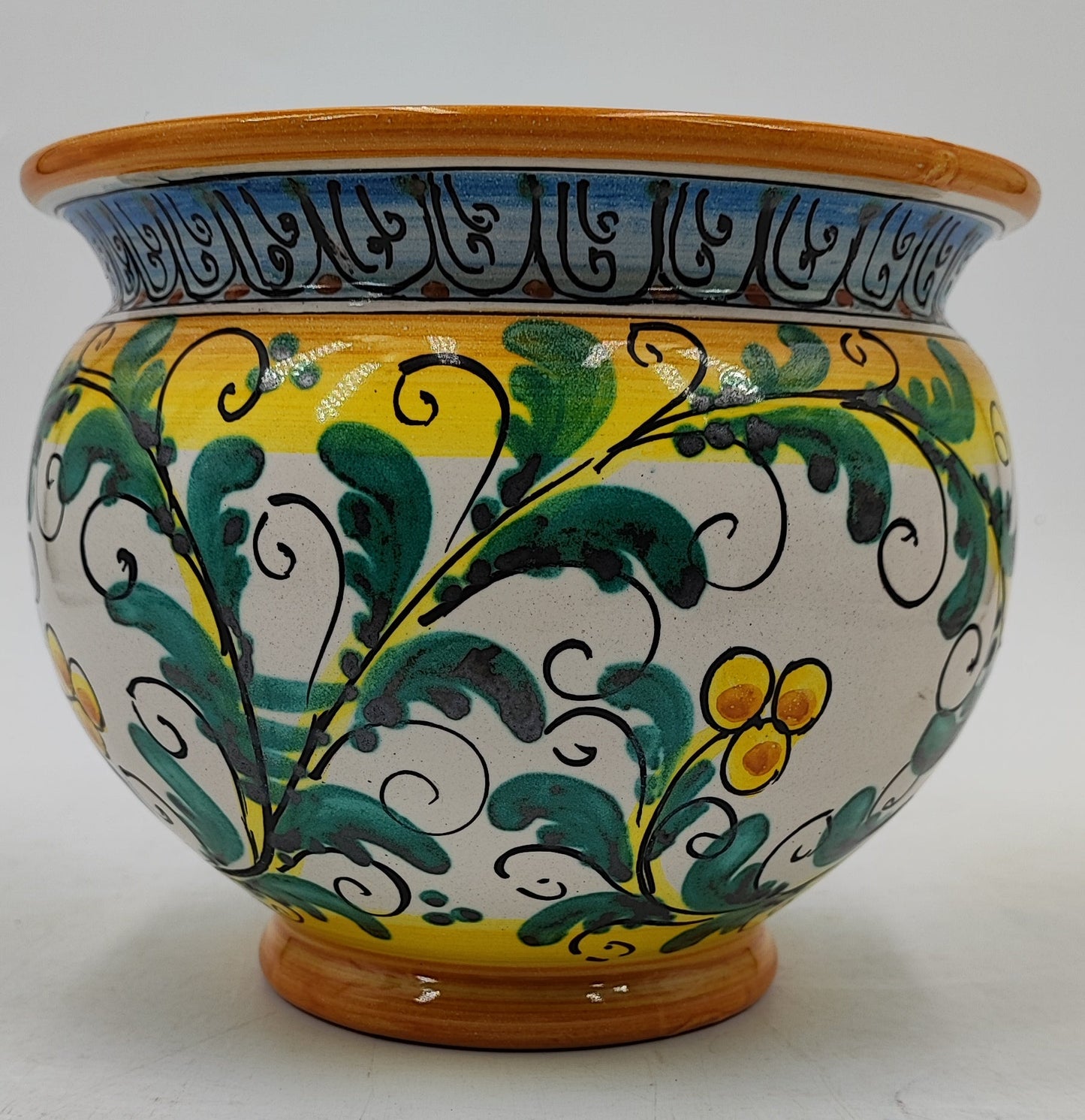 Handcrafted Caltagirone Ceramic Vase Holder- Hand-painted Beauty