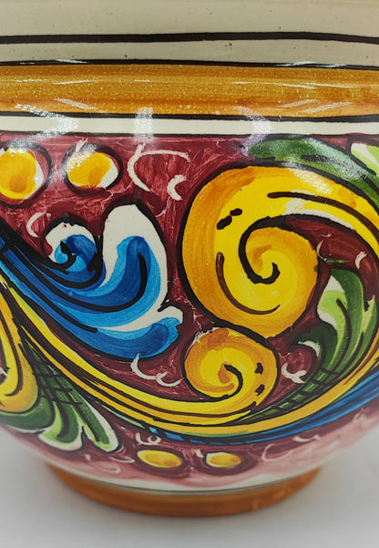 Handcrafted Caltagirone Ceramic Vase Holder- Hand-painted Beauty