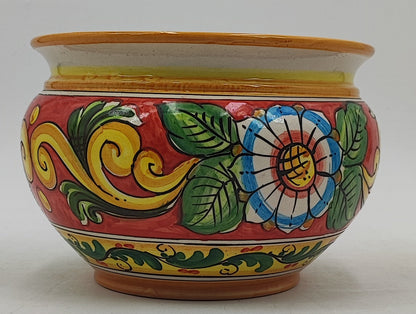 Handcrafted Caltagirone Ceramic Vase Holder- Hand-painted Beauty