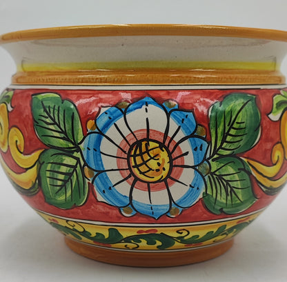 Handcrafted Caltagirone Ceramic Vase Holder- Hand-painted Beauty