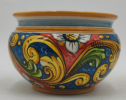 Handcrafted Caltagirone Ceramic Vase Holder- Hand-painted Beauty