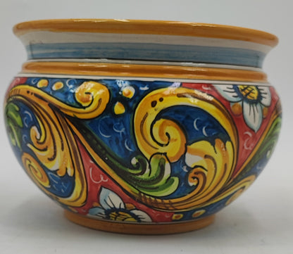 Handcrafted Caltagirone Ceramic Vase Holder- Hand-painted Beauty
