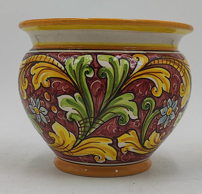 Handcrafted Caltagirone Ceramic Vase Holder- Hand-painted Beauty