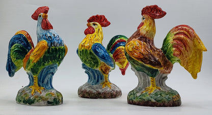 Sicilian Caltagirone Ceramic Rooster – 24 cm (9.4 inches)