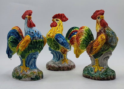 Sicilian Caltagirone Ceramic Rooster – 24 cm (9.4 inches)