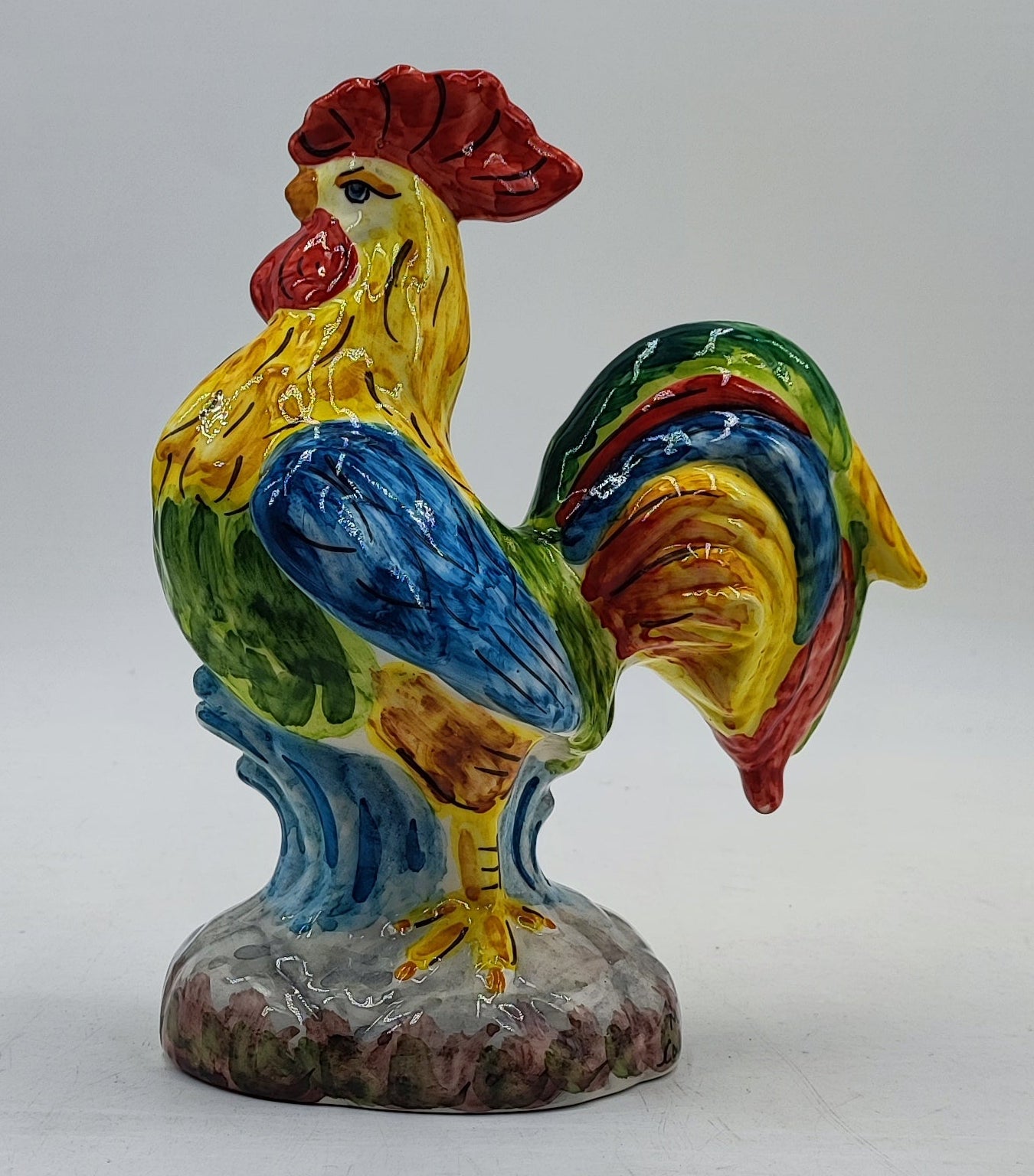 Sicilian Caltagirone Ceramic Rooster – 24 cm (9.4 inches)