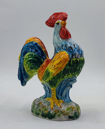 Sicilian Caltagirone Ceramic Rooster – 24 cm (9.4 inches)