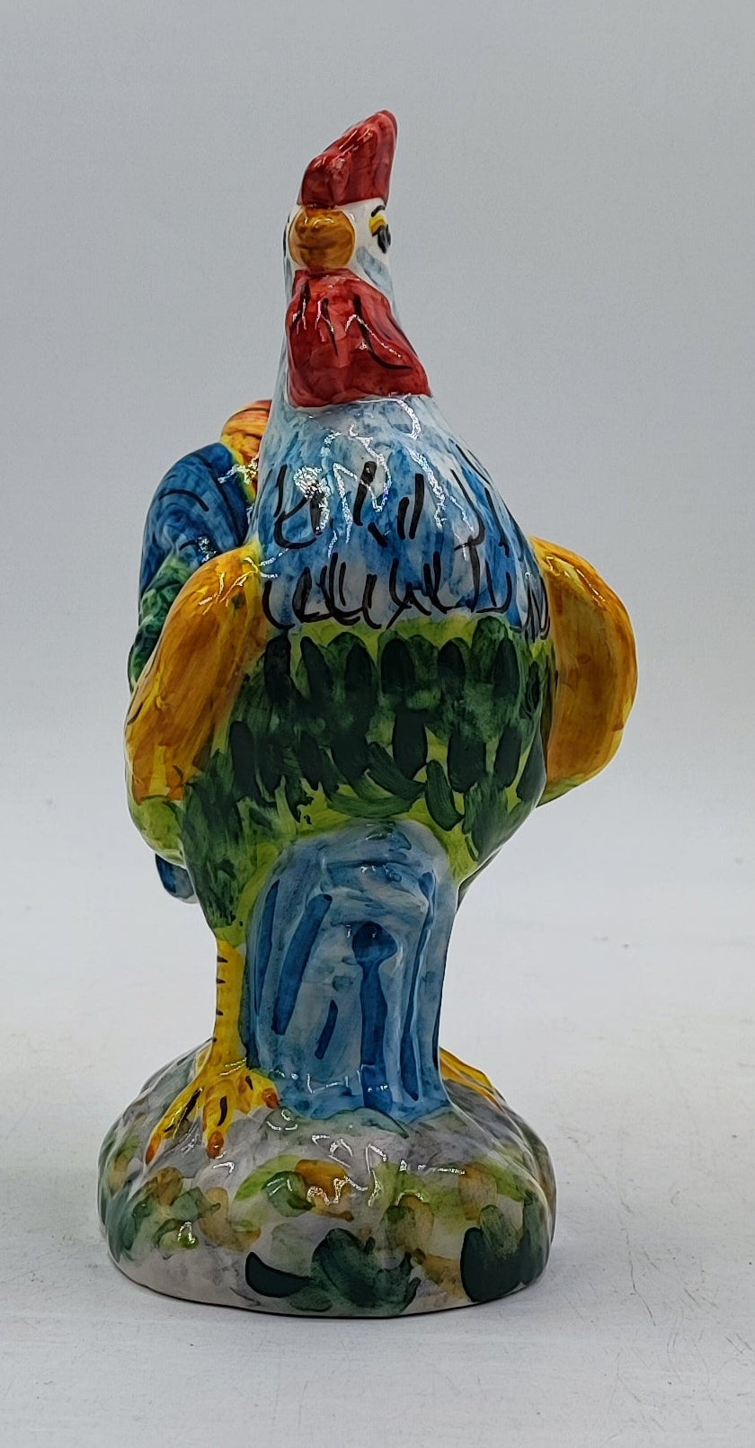 Sicilian Caltagirone Ceramic Rooster – 24 cm (9.4 inches)