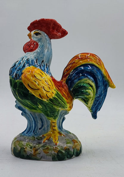 Sicilian Caltagirone Ceramic Rooster – 24 cm (9.4 inches)