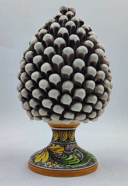 Handcrafted Caltagirone Ceramic Pine Cone: Sicilian Good Luck Symbol 25 CM