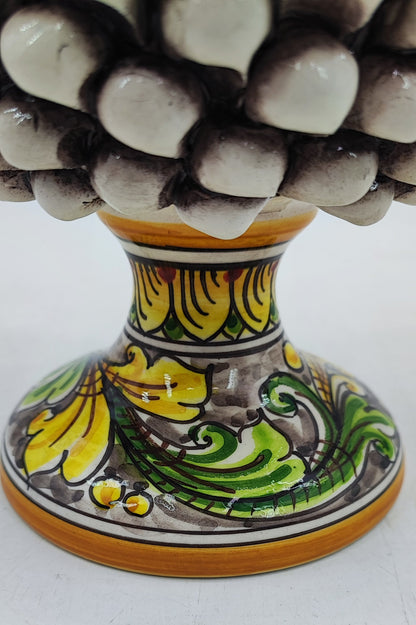 Handcrafted Caltagirone Ceramic Pine Cone: Sicilian Good Luck Symbol 25 CM