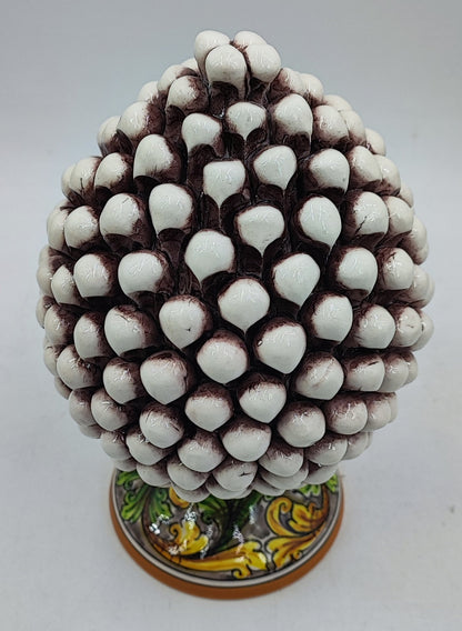 Handcrafted Caltagirone Ceramic Pine Cone: Sicilian Good Luck Symbol 25 CM