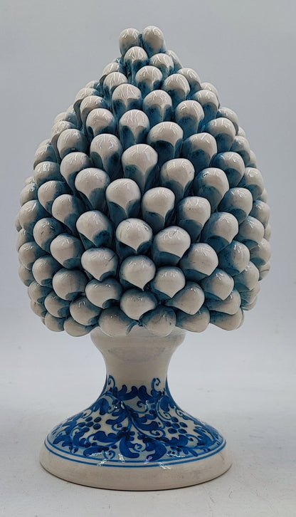Handcrafted Caltagirone Ceramic Pine Cone: Sicilian Good Luck Symbol 25 CM