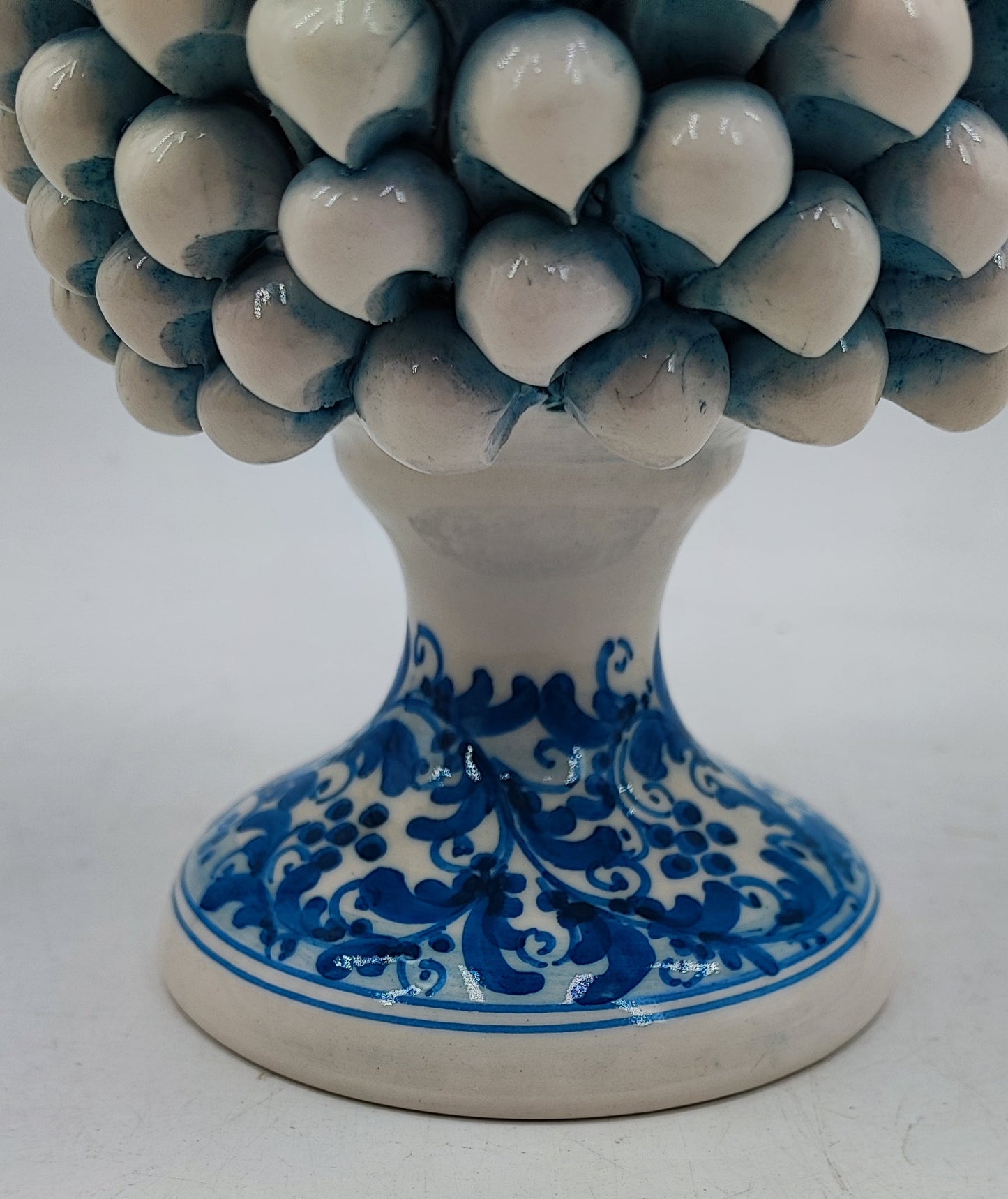 Handcrafted Caltagirone Ceramic Pine Cone: Sicilian Good Luck Symbol 25 CM