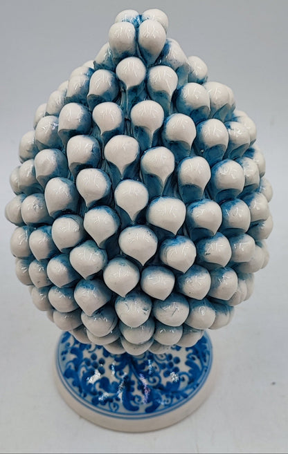 Handcrafted Caltagirone Ceramic Pine Cone: Sicilian Good Luck Symbol 25 CM