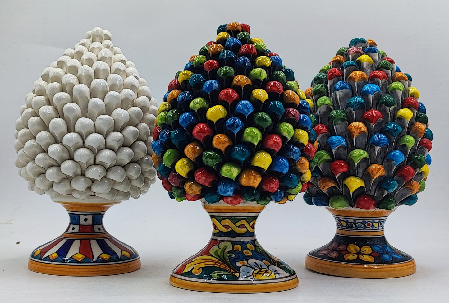 Handcrafted Caltagirone Ceramic Pine Cone: Sicilian Good Luck Symbol