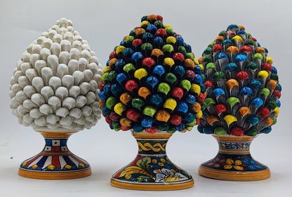 Handcrafted Caltagirone Ceramic Pine Cone: Sicilian Good Luck Symbol