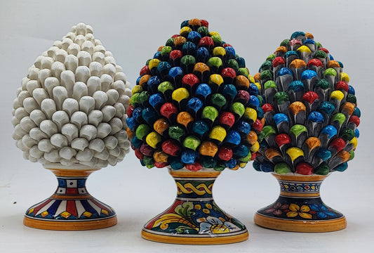 Handcrafted Caltagirone Ceramic Pine Cone: Sicilian Good Luck Symbol