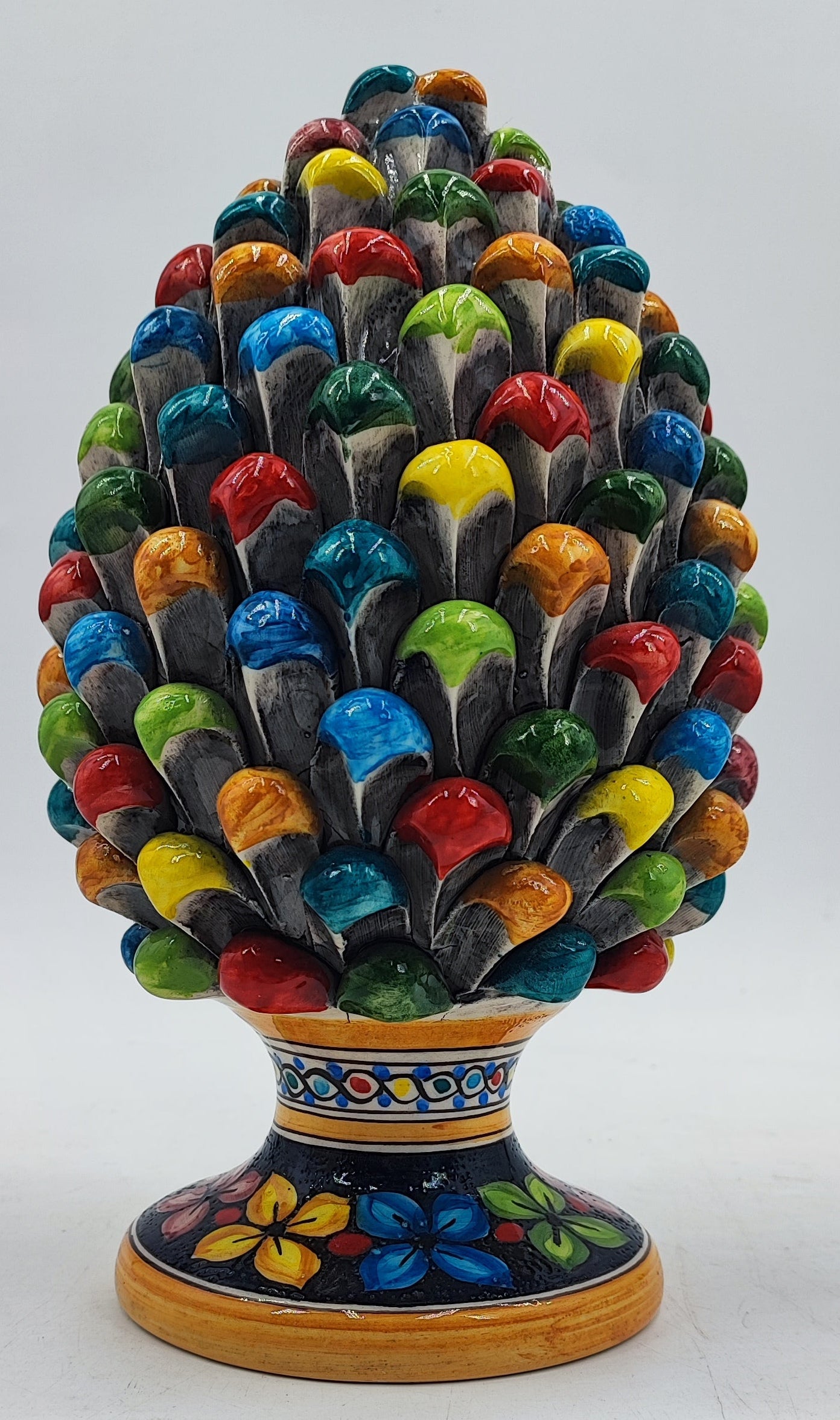 Handcrafted Caltagirone Ceramic Pine Cone: Sicilian Good Luck Symbol