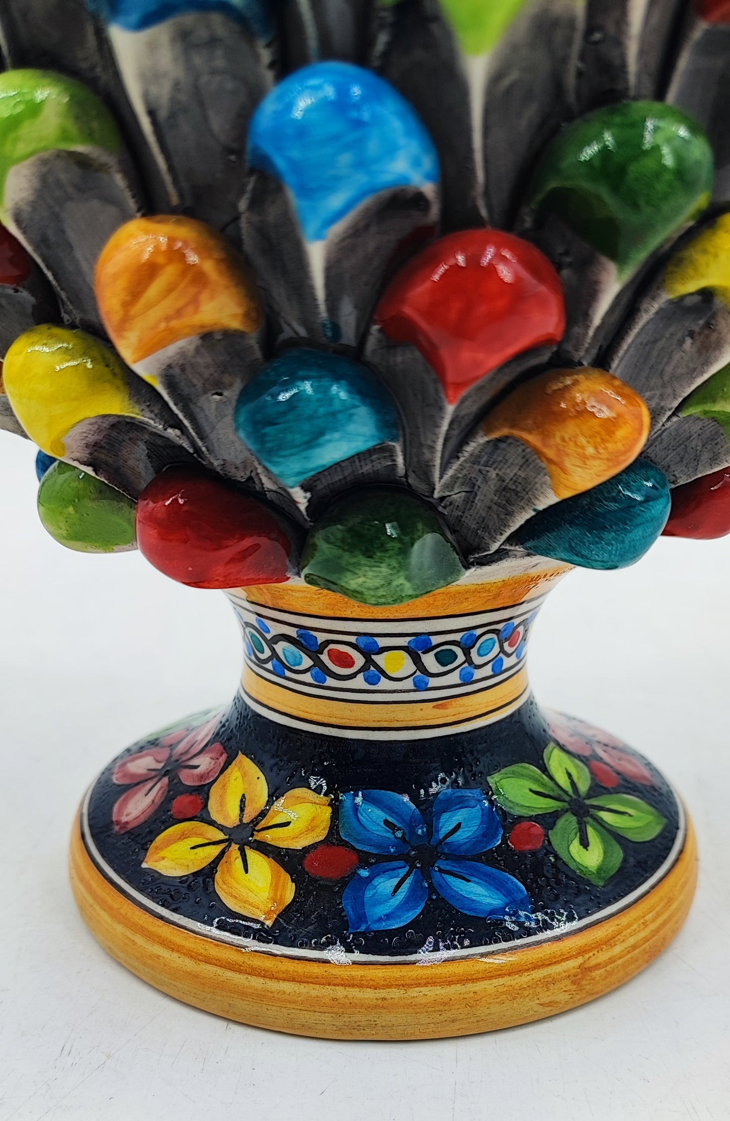 Handcrafted Caltagirone Ceramic Pine Cone: Sicilian Good Luck Symbol
