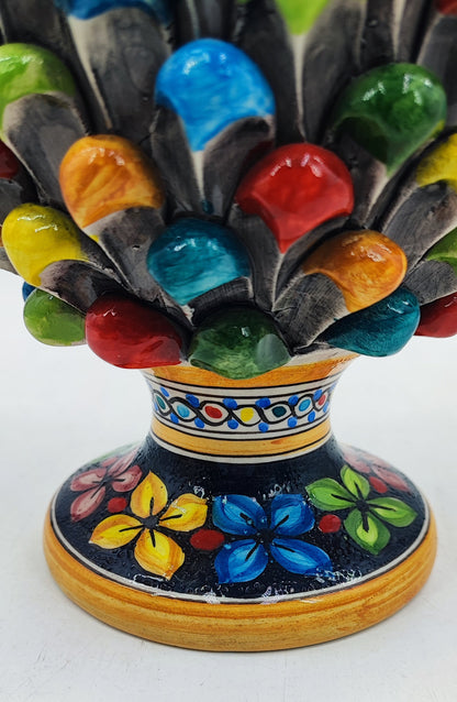 Handcrafted Caltagirone Ceramic Pine Cone: Sicilian Good Luck Symbol