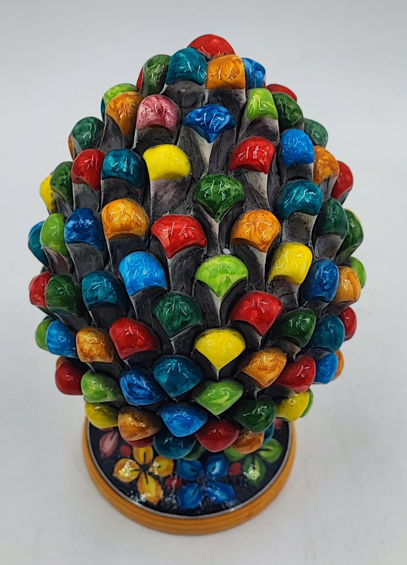Handcrafted Caltagirone Ceramic Pine Cone: Sicilian Good Luck Symbol