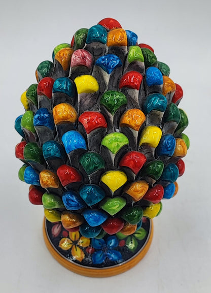 Handcrafted Caltagirone Ceramic Pine Cone: Sicilian Good Luck Symbol