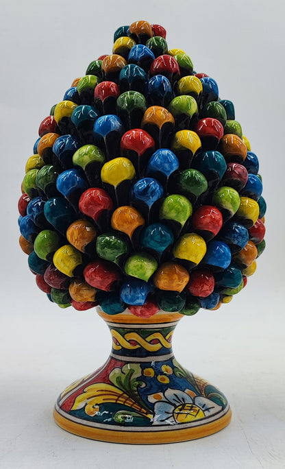 Handcrafted Caltagirone Ceramic Pine Cone: Sicilian Good Luck Symbol