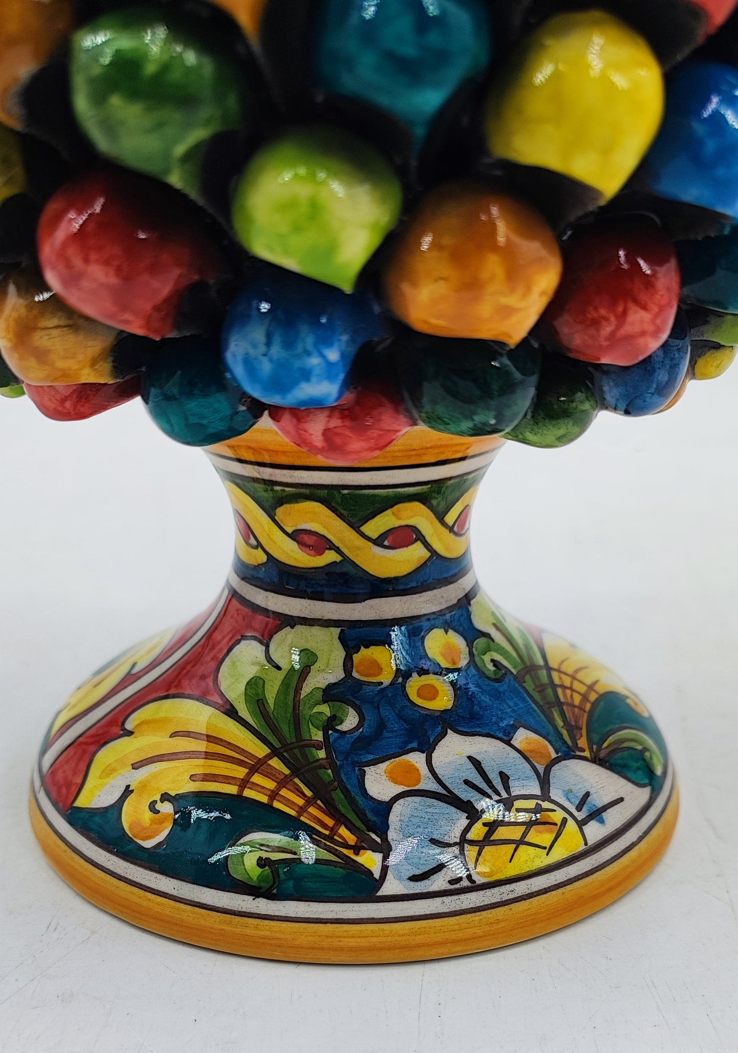 Handcrafted Caltagirone Ceramic Pine Cone: Sicilian Good Luck Symbol
