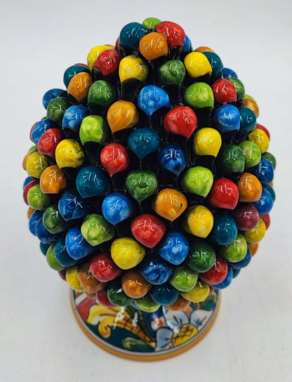 Handcrafted Caltagirone Ceramic Pine Cone: Sicilian Good Luck Symbol