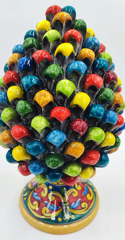 Handcrafted Caltagirone Ceramic Pine Cone: Sicilian Good Luck Symbol 30  CM