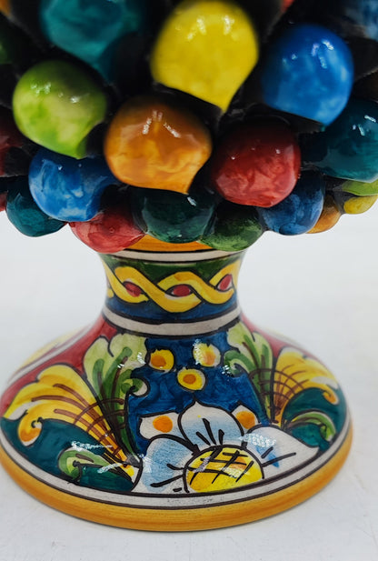 Handcrafted Caltagirone Ceramic Pine Cone: Sicilian Good Luck Symbol 30  CM