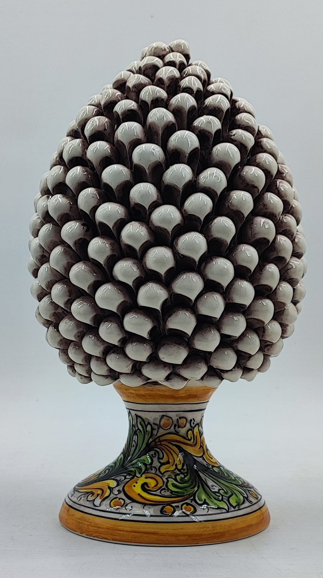 Handcrafted Caltagirone Ceramic Pine Cone: Sicilian Good Luck Symbol 33 CM