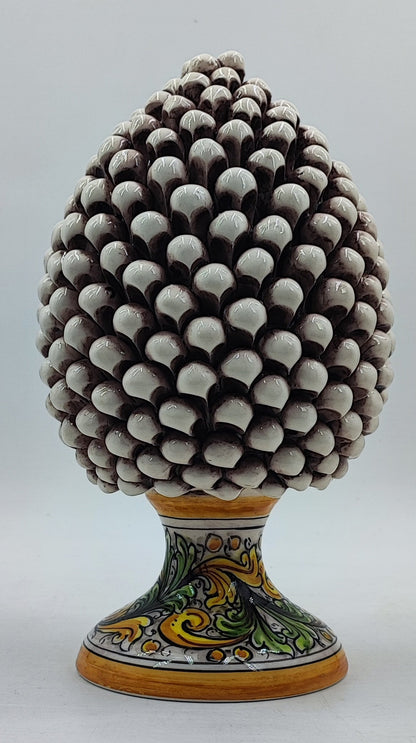 Handcrafted Caltagirone Ceramic Pine Cone: Sicilian Good Luck Symbol 33 CM