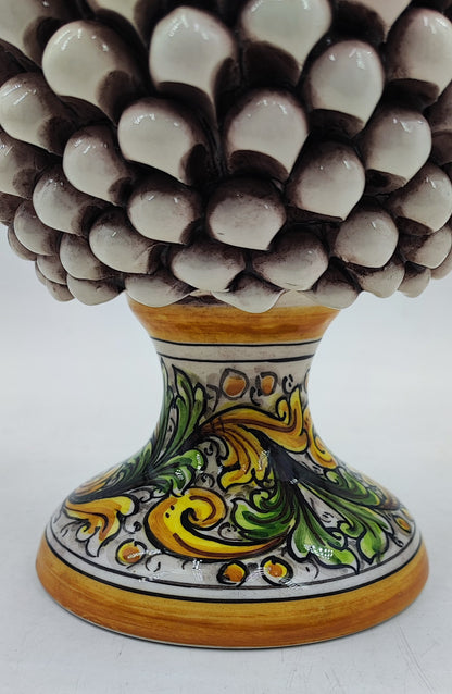 Handcrafted Caltagirone Ceramic Pine Cone: Sicilian Good Luck Symbol 33 CM
